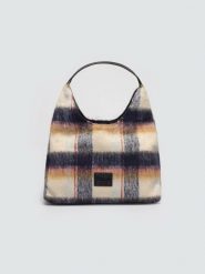 Torebka hobo z tkaniny w kratę brązowa OO574143 803. Brązowe torebki klasyczne damskie Big Star, z tkaniny, bez dodatków. Za 179.99 zł.