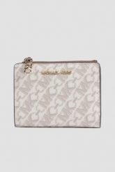 MICHAEL KORS Biały portfel z monogramem. Białe portfele damskie Michael Kors, bez wzorów, ze skóry ekologicznej. Za 699.99 zł.