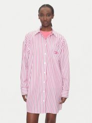 Tommy Jeans Sukienka koszulowa DW0DW21122 Różowy Relaxed Fit. Czerwone sukienki damskie Tommy Jeans, bez wzorów, z bawełny, bez ramiączek. Za 469.99 zł.