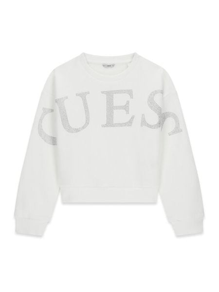 Guess Bluza J6RQ10 KAD74 Biały Regular Fit. Białe bluzy dziewczęce Guess, z aplikacjami, z bawełny, bez ramiączek, bez kaptura. Za 192.99 zł.