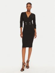 Rinascimento Sukienka koktajlowa CFC0119920003 Czarny Regular Fit. Czarne sukienki damskie Rinascimento, bez wzorów, z syntetyku, wizytowe, bez ramiączek. Za 249.99 zł.