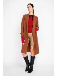 ASSUILI Kardigan w kolorze jasnobrązowym rozmiar: 42. Brązowe kardigany damskie Assuili, bez wzorów, ze splotem. Za 152.99 zł.