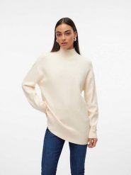Vero Moda Sweter "Gold" w kolorze kremowym rozmiar: XS. Brązowe swetry klasyczne damskie Vero Moda, xs, ze splotem, bez kołnierzyka. Za 125.45 zł.