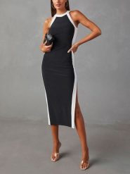 Milan Kiss Sukienka w kolorze biało-czarnym rozmiar: XL. Białe sukienki damskie Milan Kiss, bez wzorów, bez ramiączek. Za 152.99 zł.