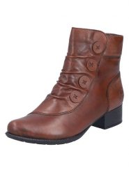 Rieker Skórzane botki w kolorze jasnobrązowym rozmiar: 36. Brązowe botki damskie Rieker, eleganckie, bez obcasa, bez zapięcia. Za 174.95 zł.