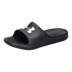 KLAPKI UNDER ARMOUR 3021286-001 czarne na basen lato lekkie sportowe 37,5. Czarne klapki damskie Under Armour, bez wzorów, z materiału, bez obcasa, na płaskiej podeszwie, bez zapięcia. Za 99.00 zł.