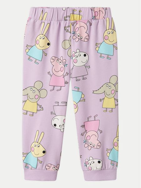 NAME IT Spodnie dresowe Fira Peppa 13240633 Fioletowy Regular Fit. Fioletowe spodnie dresowe dziewczęce Name it, bez wzorów, z bawełny. Za 49.99 zł.