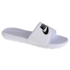 Klapki Nike Victori One Slide CN9677-100 białe. Białe klapki damskie bez wzorów, bez obcasa, bez zapięcia. Za 233.24 zł.