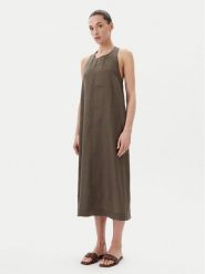 Max Mara Sukienka letnia Douglas 2516221018 Zielony Relaxed Fit. Zielone sukienki damskie Max Mara, bez wzorów, ze lnu, bez ramiączek. Za 1,109.00 zł.