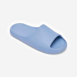 Klapki basenowe Nabaiji 500 Style. Niebieskie klapki damskie NABAIJI, bez wzorów, z materiału, bez obcasa, bez zapięcia. Za 59.99 zł.