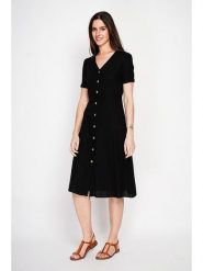 Le Jardin du Lin Lniana sukienka w kolorze czarnym rozmiar: 42. Czarne sukienki damskie Le jardin du lin, bez wzorów, ze lnu, bez ramiączek. Za 152.99 zł.