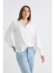 Josephine & Co Bluzka "Andreas" w kolorze białym rozmiar: 38. Białe bluzki damskie Josephine & Co, bez wzorów, bez kołnierzyka, bez ramiączek. Za 127.35 zł.