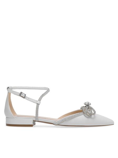 Eva Minge Baleriny COMO-V1381-813-1 Biały. Białe balerinki damskie Eva Minge, bez wzorów, ze skóry. Za 219.99 zł.