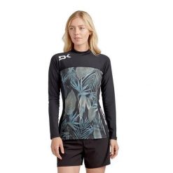 Koszulka do pływania damska Dakine Hd Snug Fit Rashguard. Czarne koszulki damskie Dakine, xs, bez wzorów, bez kołnierzyka, bez ramiączek. Za 149.99 zł.