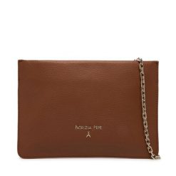 Torebka Patrizia Pepe. Brązowe torebki wieczorowe damskie Patrizia Pepe, bez wzorów, bez dodatków. Za 729.99 zł.