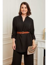 Curvy Lady Tunika w kolorze czarnym rozmiar: 48/50. Czarne tuniki damskie Curvy Lady, bez wzorów, klasyczne, bez kołnierzyka, bez ramiączek. Za 106.94 zł.