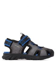 Geox Sandały J Sandal Airadyum Bo J45F1F 014ME C0069 M Szary. Szare sandały chłopięce Geox, ze skóry, bez zapięcia. Za 199.99 zł.