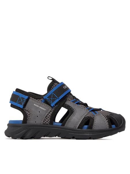 Geox Sandały J Sandal Airadyum Bo J45F1F 014ME C0069 M Szary. Szare sandały chłopięce Geox, ze skóry, bez zapięcia. Za 279.99 zł.
