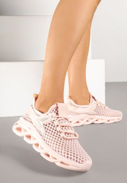 Różowe Buty Sportowe Sneakersy na Platformie Ozdobionej Tłoczeniem Teliriella. Czerwone obuwie sportowe casual damskie Renee, z jeansu, bez zapięcia. Za 79.99 zł.