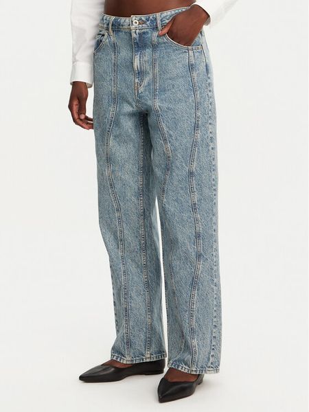 HUGO Jeansy Leni 50531726 Niebieski Loose Fit. Niebieskie jeansy damskie Hugo. Za 268.99 zł.
