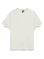 Vero Moda Koszulka w kolorze białym rozmiar: M. Białe bluzki damskie Vero Moda, m, bez wzorów, z bawełny, bez kołnierzyka, bez ramiączek. Za 93.94 zł.