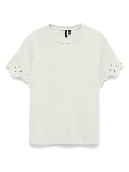Vero Moda Koszulka w kolorze białym rozmiar: XL. Białe bluzki damskie Vero Moda, xl, bez wzorów, z bawełny, bez kołnierzyka, bez ramiączek. Za 89.47 zł.