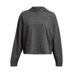 Damska bluza oversize z kapturem Under Armour Rival Terry. Czarne bluzy damskie Under Armour, m, bez wzorów, z materiału, z kapturem. Za 257.50 zł.