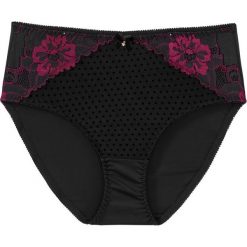 Figi "maxi" bonprix czarno-jeżynowy. Czarne figi bonprix. Za 24.99 zł.