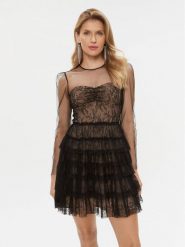 TWINSET Sukienka koktajlowa 232TT2071 Czarny Regular Fit. Czarne sukienki damskie Twinset, bez wzorów, z syntetyku, wizytowe, bez ramiączek. Za 2,209.00 zł.