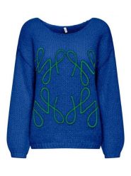 ONLY Sweter w kolorze niebieskim rozmiar: XS. Niebieskie swetry klasyczne damskie Only, xs, ze splotem, bez kołnierzyka. Za 109.52 zł.