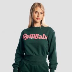 Bluza damska fitness bez kaptura Forest. Zielone bluzy damskie GYMBEAM, m, bez wzorów, z bawełny, bez kaptura. Za 134.90 zł.