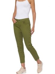 Heine Spodnie chino w kolorze khaki rozmiar: 50. Brązowe spodnie materiałowe damskie Heine, bez wzorów. Za 122.96 zł.