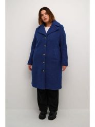 KAFFE curve Płaszcz przejściowy w kolorze niebieskim rozmiar: 52. Niebieskie płaszcze damskie KAFFE curve, bez wzorów, bez kaptura. Za 195.31 zł.