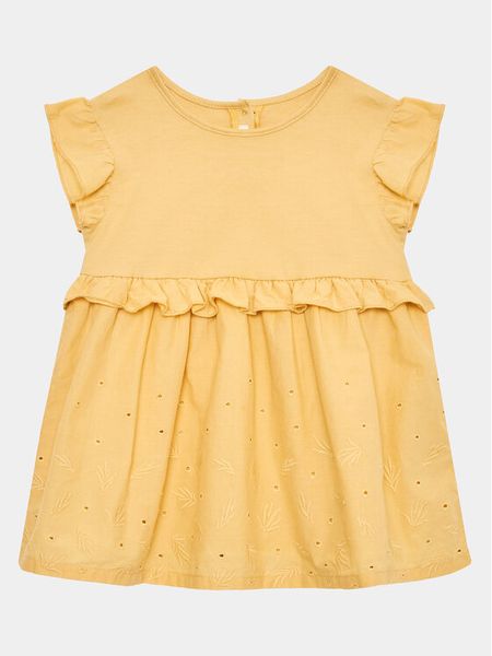 United Colors Of Benetton Sukienka codzienna 47YZAV00B Żółty Regular Fit. Żółte sukienki dziewczęce United Colors Of Benetton, bez wzorów, z bawełny, bez ramiączek, proste. Za 109.99 zł.