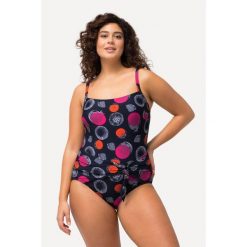 Damski Strój kąpielowy kropki w kształcie owocu granatu miękkie miseczki. Niebieskie stroje jednoczęściowe Ulla Popken, bez wzorów, z poliamidu. Za 244.99 zł.