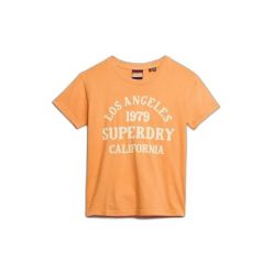 Koszulka damska Superdry Surf. Brązowe bluzki damskie Superdry, bez wzorów, eleganckie, bez kołnierzyka, bez ramiączek. W wyprzedaży za 142.30 zł.