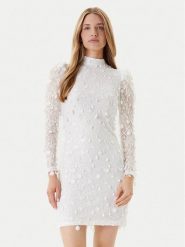 YAS Sukienka koktajlowa 26030914 Biały Slim Fit. Białe sukienki damskie YAS, bez wzorów, z syntetyku, wizytowe, bez ramiączek. Za 509.99 zł.
