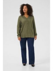 KAFFE curve Bluzka w kolorze khaki rozmiar: 56. Brązowe bluzki damskie KAFFE curve, bez wzorów, z wiskozy, bez kołnierzyka, bez ramiączek. Za 91.34 zł.