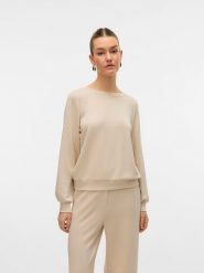 Vero Moda Bluza w kolorze beżowym rozmiar: XS. Brązowe bluzy damskie Vero Moda, xs, bez wzorów, bez kaptura. Za 57.20 zł.