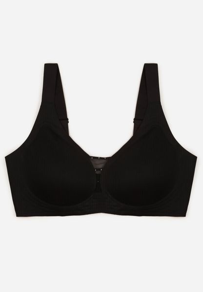 Czarny Biustonosz z Prążkowanego Materiału Ezimere. Czarne biustonosze Born2be, bez wzorów, prążkowane. Za 59.99 zł.