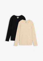 T-shirt ciążowy i do karmienia, z bawełny organicznej (2 szt.). Zielone t-shirty damskie bonprix, bez wzorów, z bawełny, bez kołnierzyka. Za 149.99 zł.