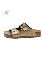 Teegu Klapki w kolorze brązowym rozmiar: 39. Brązowe klapki damskie teegu, bez wzorów, z otwartym noskiem, bez obcasa, bez zapięcia. Za 121.99 zł.