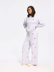 Bluza z bawełną - jasnoszary. Szare bluzy damskie Reserved, l, bez wzorów, z bawełny, bez kaptura. Za 139.99 zł.
