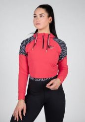 Zion Cropped Bluza z kapturem - Czerwony. Czerwone bluzy damskie GORILLA WEAR, s, bez wzorów, z elastanu, z kapturem. Za 289.25 zł.