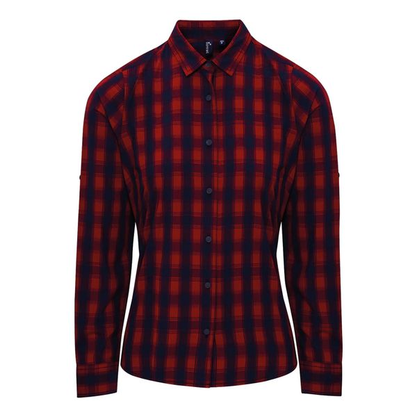 Damska Bawełniana Koszula W Kratę Z Długim Rękawem. Czerwone koszule damskie PREMIER, l, bez wzorów, z bawełny, casualowe, bez kołnierzyka, bez ramiączek. Za 119.99 zł.