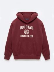 Bluza damska z kapturem z haftem bordowa Merta 604. Czerwone bluzy damskie Big Star, l, bez wzorów, z dzianiny, z kapturem. Za 269.99 zł.