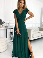 Sukienka Model Crystal 411-1 Green - Numoco. Zielone sukienki damskie NUMOCO, bez wzorów, z elastanu, wizytowe, bez ramiączek. Za 677.98 zł.