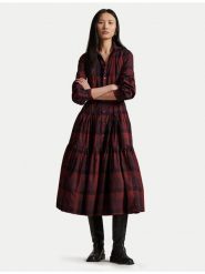 Polo Ralph Lauren Sukienka koszulowa 211A13260001 Bordowy Regular Fit. Czerwone sukienki damskie Polo Ralph Lauren, bez wzorów, z bawełny, bez ramiączek. Za 1,699.00 zł.