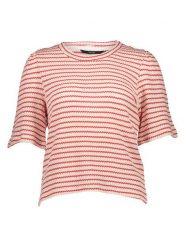 Vero Moda Bluzka w kolorze beżowym rozmiar: XL. Brązowe bluzki damskie Vero Moda, xl, bez wzorów, prążkowane, bez kołnierzyka, bez ramiączek. Za 85.95 zł.