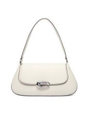 Calvin Klein Torebka Hardware Flap Shoulder Bag LV04F3146G Biały. Białe torebki klasyczne damskie Calvin Klein, ze skóry, bez dodatków. Za 649.99 zł.